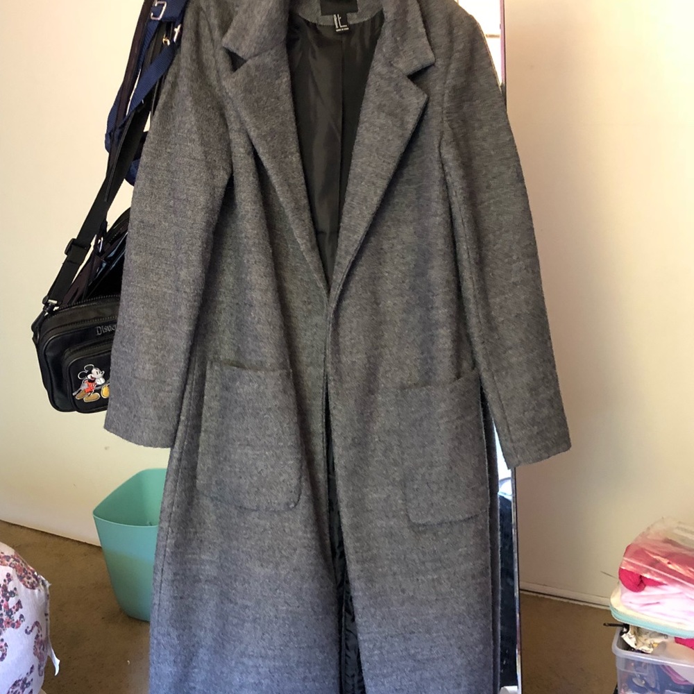Grey Long Peacoat